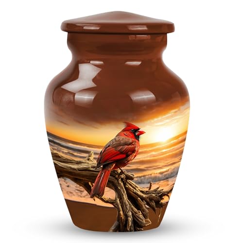 Cardinal Bird Urns - Small Urns for Human Ashes - Memorial Keepsake 3 Inch