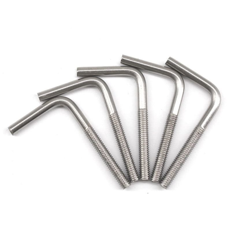 [Australia - AusPower] - (30 Pieces) M5x80mm L Shape Foundation Bolts 304 Stainless Steel Right Angle Anchor Bolt Long Square Bend Screw M5x80 