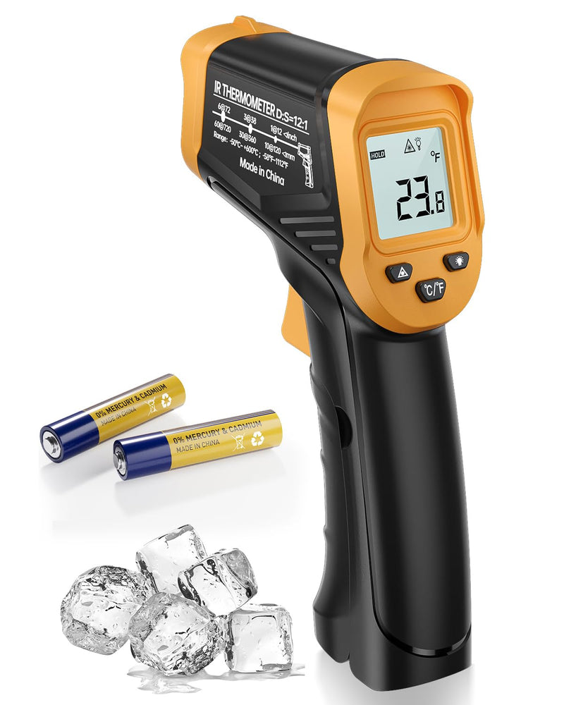 [Australia - AusPower] - Eventek Infrared Thermometer Gun, -58°F to 1112°F Laser Thermometer Temperature Gun, IR Temp Gun for Cooking, Pizza Oven Accessories, Griddle, AC, Barbecue, Air, Fridge, Engine, Kitchen 