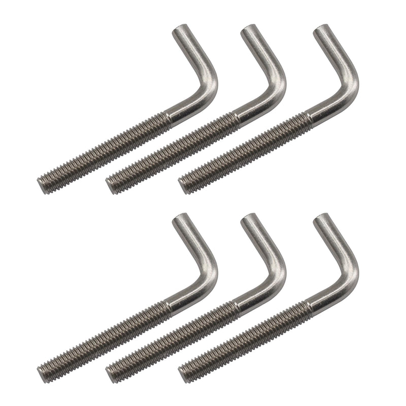 [Australia - AusPower] - (6 Pieces) 10x150mm L Shape Foundation Bolts 304 Stainless Steel Right Angle Anchor Bolt Long Square Bend Screw M10x150 