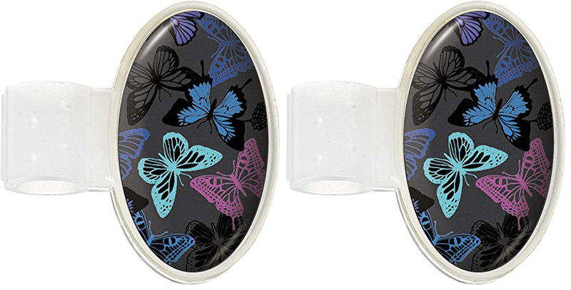 [Australia - AusPower] - Prestige Medical Printed Stethoscope ID Tag, Butterflies Grey (Pack of 2) Pack of 2 