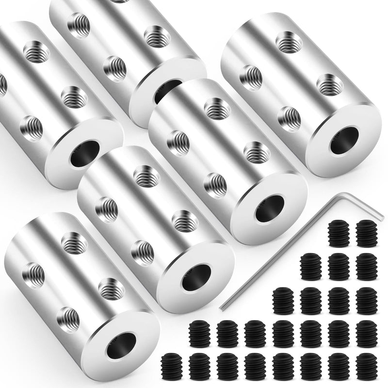 [Australia - AusPower] - 6pcs 5mm to 6mm Steel Shaft Coupling Joint Connector, Rigid Coupling Set Screw, Motor Shaft Connector for Motor Accessories 5mm-6mm 6 