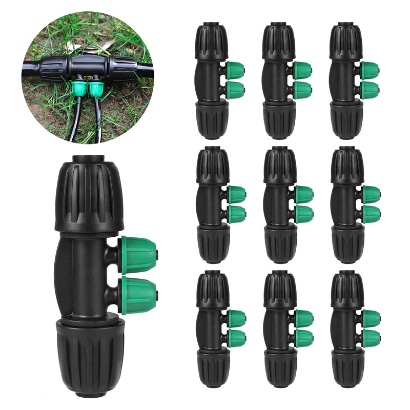 [Australia - AusPower] - 12 Pcs Lock Barbed Tee 1/2 inch Tubing to 1/4 Inch Tubing Irrigation Fittings for (1/2'' ID x 0.60''-0.63'' OD) Anti Leak Locked Barbed Tee Connectors(12Pcs Lock Barbed Tee four Way) 12Pcs Lock Barbed Tee Four Way 