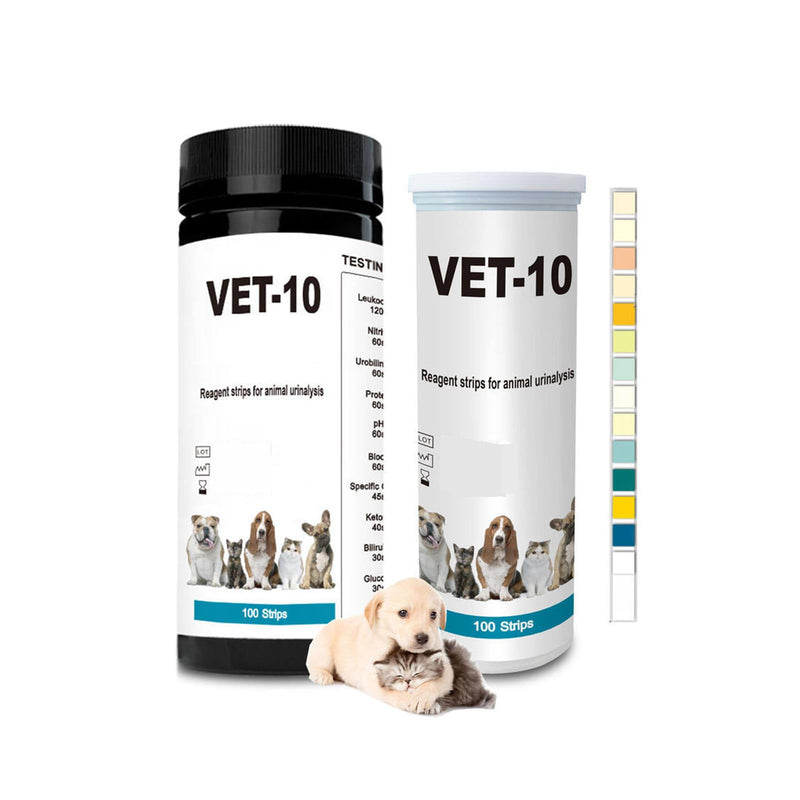 [Australia - AusPower] - 100 PCS Urine Test Strips 10 in 1 UTI Test Kit for Cat & Dog Pets Diabetes Urinalysis Testing Urinalysis Reagent Strips Multi-Parameter Urine Test Strip for Urinary Tract InfectionUTI 