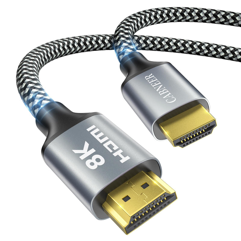 8K HDMI Cable 40 ft, 48Gbps High Speed HDMI 2.1 Cable, Braided HDMI Cable 2.1 8K 60Hz 4K 120Hz Support for HDR eARC HDCP 2.2/2.3, HDMI Cord Compatible with HDTV, Laptop, Monitor, PC 40FT 1