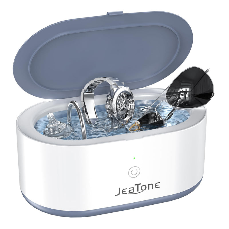 [Australia - AusPower] - Ultrasonic Jewelry Cleaner, JeaTone 20oz Ring Cleaner, 46KHz Professional Jewelry Cleaner Ultrasonic Machine, Jewelry Cleaner for All Jewelry, Rings, Diamonds, Gold, Glasses, Dentures Grey 