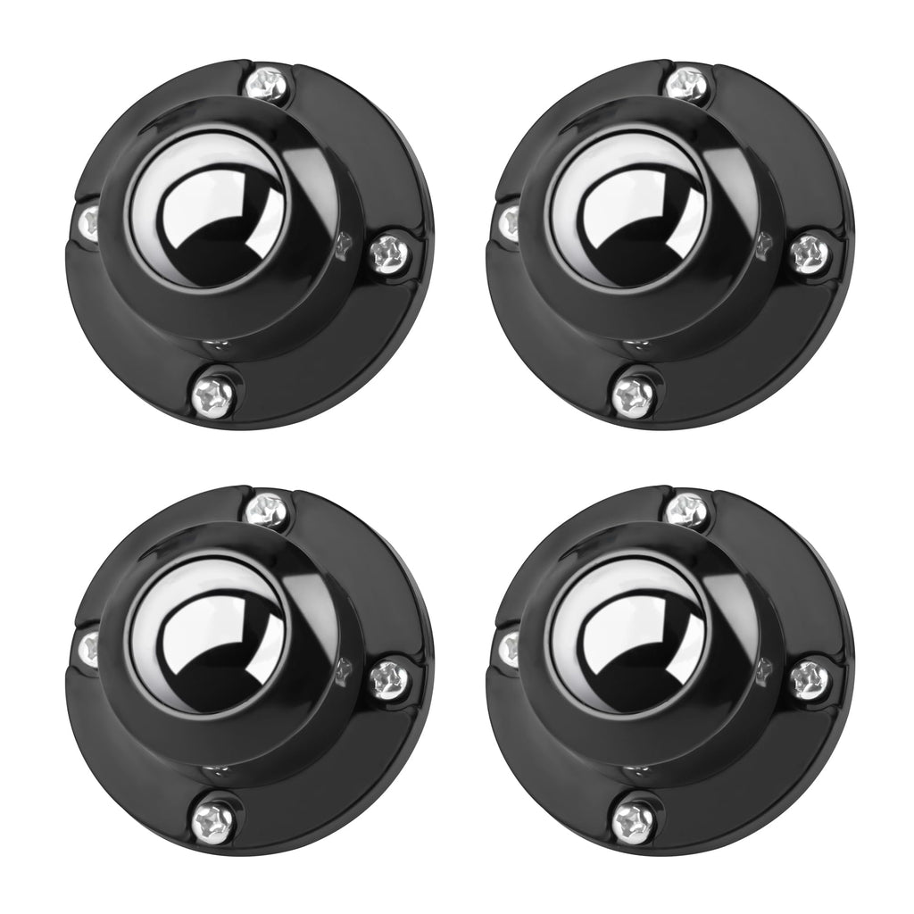 Secbolt 4 Pack Self Adhesive Caster Wheels 1 Inch for Furniture, Load Capacity 28LBS Per Wheel, Stick On Swivel Wheels for Small Appliance Storage Bins Steel Ball