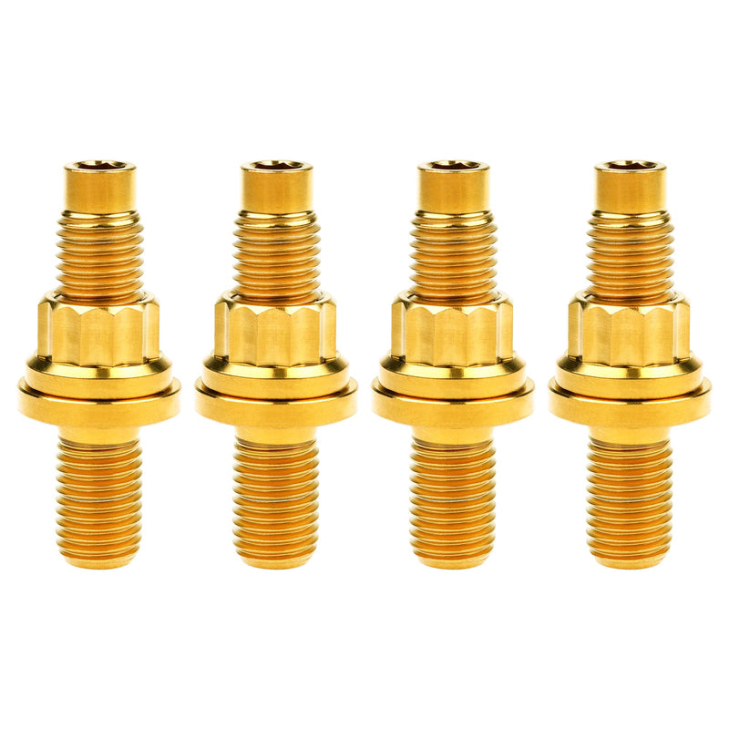 [Australia - AusPower] - Titanium Bolt M8 M10x45 54 55 65mm Pitch 1.25 Automotive Exhaust Manifold Stud Kit Screws Nuts Washers Kit 4pcs/Sets (Gold, M10x45mm Pitch 1.25) Gold 