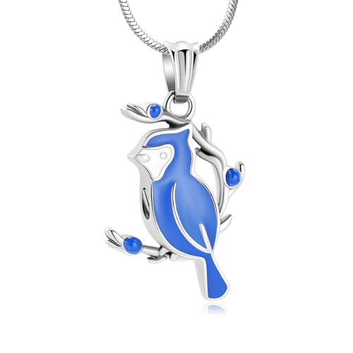 Minicremation Red Cardinal Urn Necklace for Ashes Cremation Jewelry for Ash for Women Men Keepsake Memorial Pendant Jewelry Ashes for Human/Pet