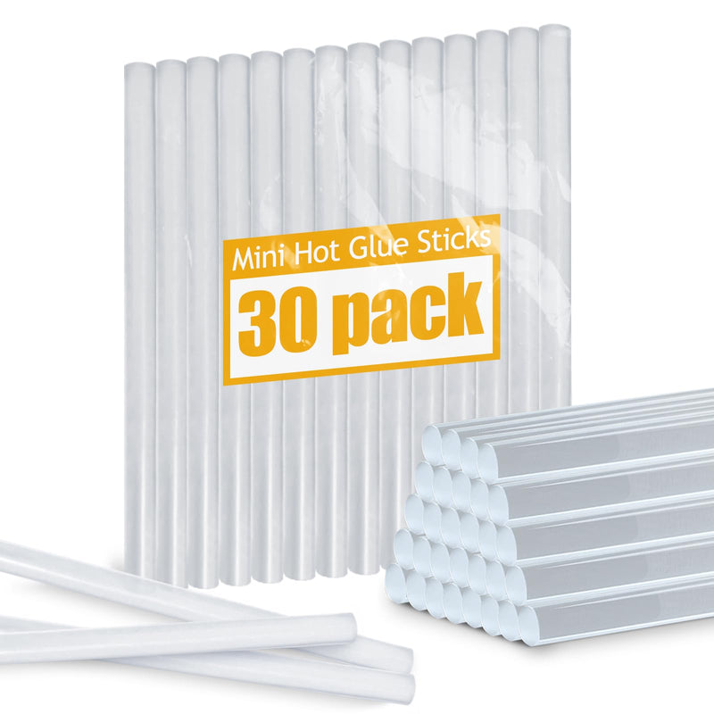 [Australia - AusPower] - Krightlink 30 Mini Hot Glue Sticks, 4" and 0.27 Hot Melt Glue Sticks Diameter Compatible with Most Mini Glue Guns for DIY Craft Projects, Scrapbooking DIY, Home Repair 