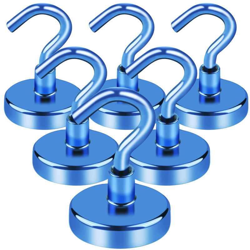 [Australia - AusPower] - LOVIMAG Cruise Must Haves, 80Lb Magnet Hooks, Blue Cruise Magnets for Door, Cruise Door Magnets, Magnetic Hooks for Hanging-6Pack 80lbs 