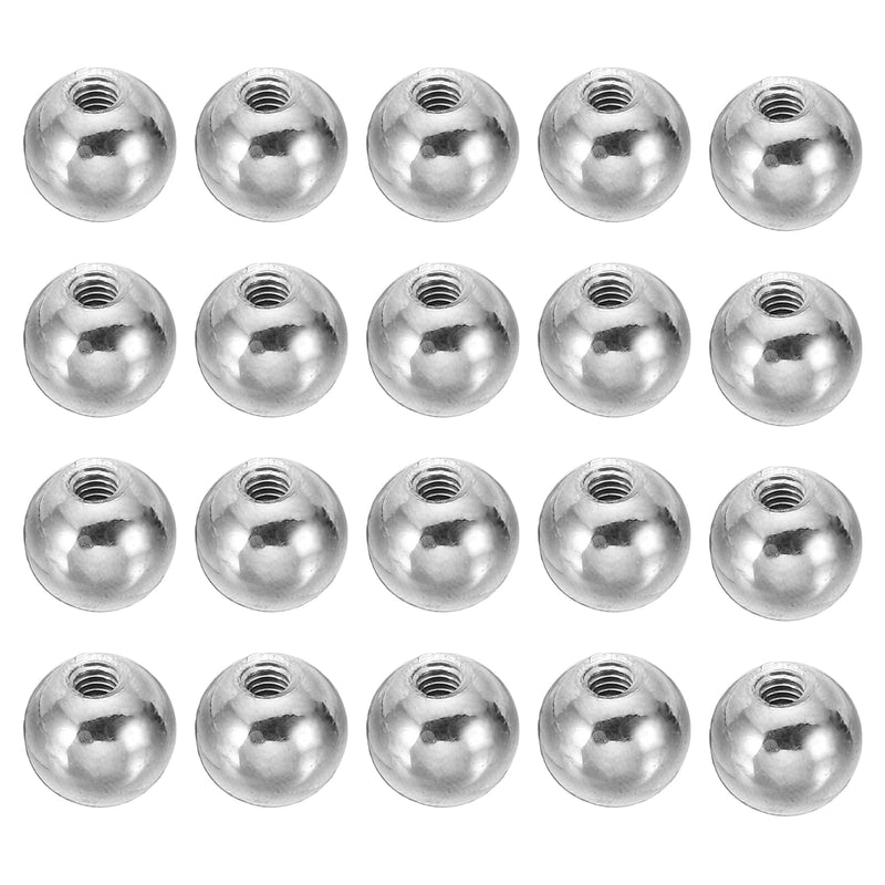 [Australia - AusPower] - PATIKIL M4 x 12mm Ball Nuts Knob, 30 Pack Steel Drilling Ball Caps Blind Hole Handle Nut Decoration for Furniture Lamp or DIY Project, Silver Tone M4x12mm 