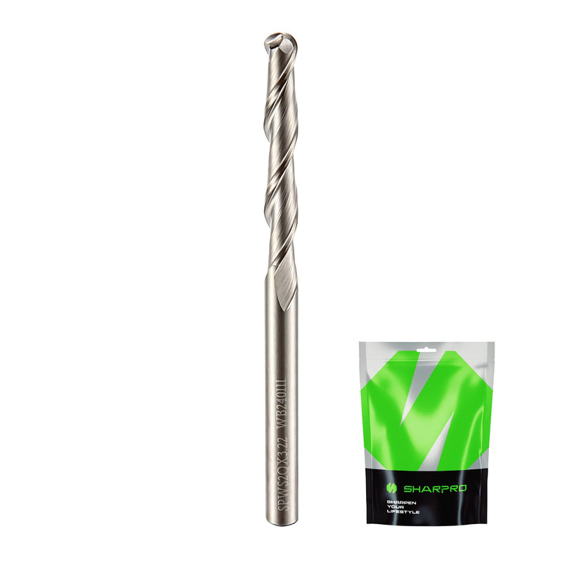 [Australia - AusPower] - Carbide Ball Nose CNC End Mill Bit 1/8 Inch Shank 1/8 Inch Cutting DIA. 22mm CL. 50mm OVL. Ball Nose CNC Router Bit, Ideal for Wood Cutting, Slot Mortise, Engraving 1/8 SHK 1/8 Dia 
