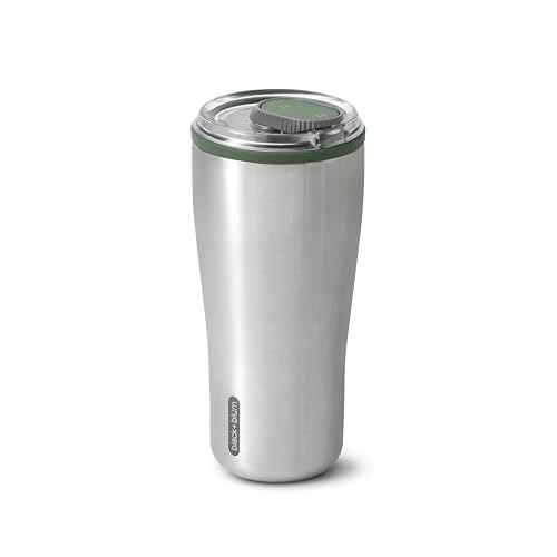BLACK + BLUM - Insulated Tumbler - 18/8 Stainless Steel Vacuum Insulated Travel Tumbler with Leak Proof, Lockable Lid - Keeps Hot for 6hrs, Cold for 8hrs, Olive - 600ml