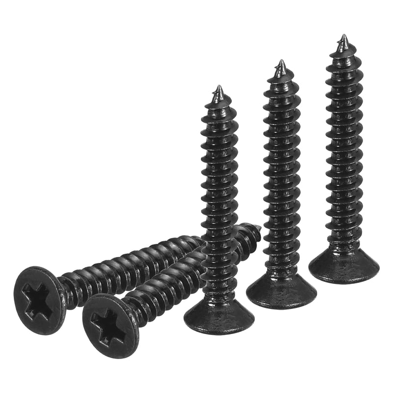 DTGN 1000Pcs #4x3/4 Flat Head Wood Screws, 304 Stainless Steel Phillips Self Tapping Screws - Good for Woodworking, Furniture - Black #4x3/4" 1000