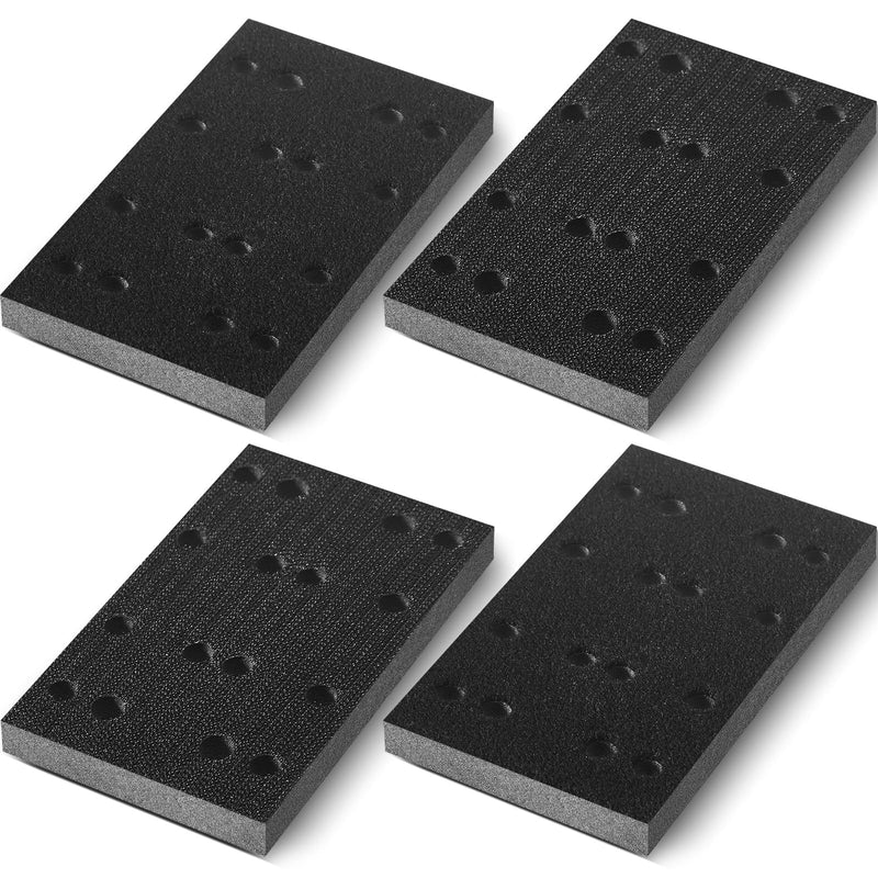 [Australia - AusPower] - 4 Pcs Soft Black Foam Sanding Pads Interface Sander Backing Pad Compatible with Festool RS400 LS130 Sander, 80 x 133 x 12 mm 4 
