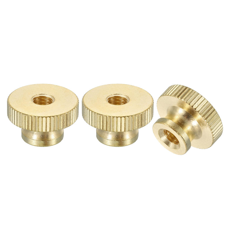 [Australia - AusPower] - uxcell Knurled Thumb Nuts, 3Pcs M6 x D20mm x H12mm Brass High Head Through Hole with Collar High Head Through Hole Round Knobs Fasteners for 3D Printer Parts, Machine Tools 3 