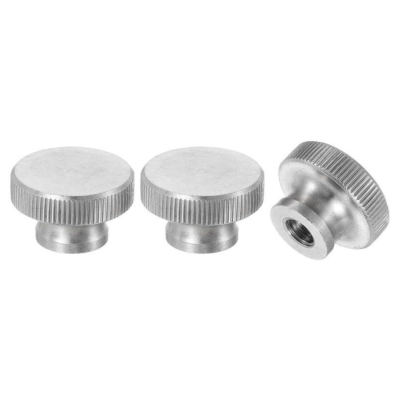 [Australia - AusPower] - uxcell Knurled Thumb Nuts, 3Pcs M6 x D20mm x H12mm Stainless Steel Round Knobs Fasteners Blind Hole Hand Screw Nut Silver for 3D Printer Parts, Machine Tools 3 