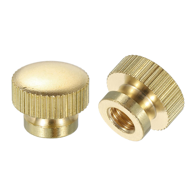 [Australia - AusPower] - uxcell Knurled Thumb Nuts, 2Pcs M6 x D14mm x H11mm Brass High Head Blind Hole with Collar High Head Blind Hole Round Knobs Fasteners for 3D Printer Parts, Machine Tools 2 