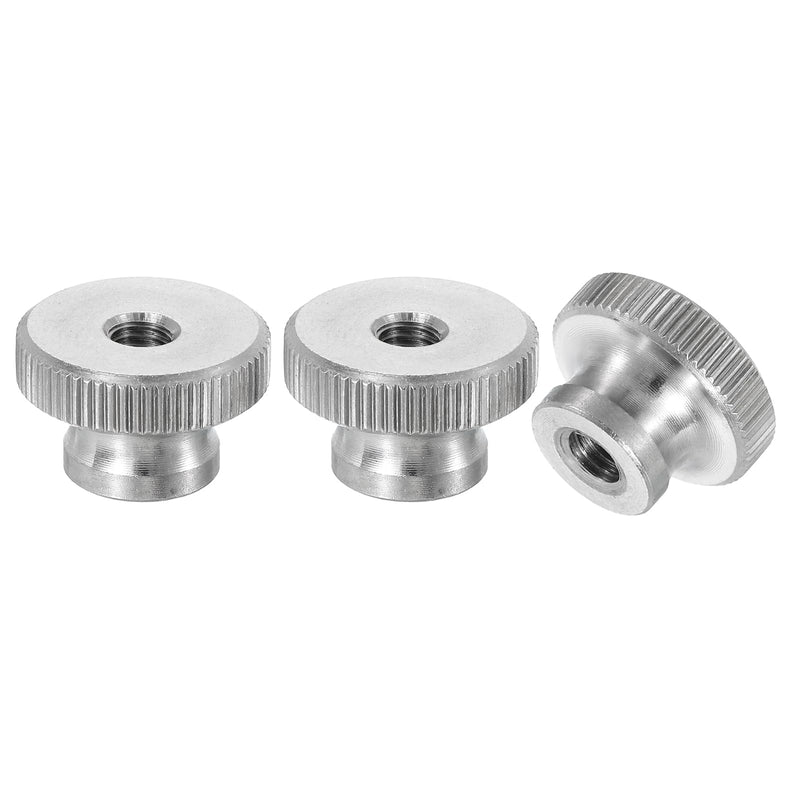 [Australia - AusPower] - uxcell Knurled Thumb Nuts, 3Pcs M5 x D16mm x H10mm Stainless Steel Round Knobs Fasteners Through Hole Hand Screw Nut Silver for 3D Printer Parts, Machine Tools 3 