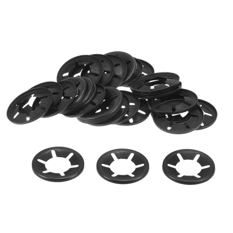 [Australia - AusPower] - uxcell 30pcs Internal Tooth Star Lock Washers M14 Push on Retaining Clips Quick Speed Locking Washers, 65Mn Steel Starlock Push Nuts Black 30 