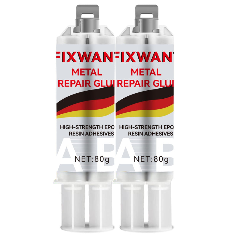 [Australia - AusPower] - Metal Repair Glue, High-Strength Epoxy Resin Adhesives, High-Temperature Heat Resistant for Metal, Plastics and Ceramics, Heavy Duty for Welding Steel, Aluminum, DIY Craft 2 Pack 80 Grams 