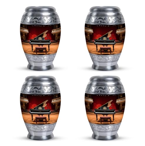 Elegant Concert Grand Piano Memorial Urn - Urns for Human Ashes - Cremation Urns for Ashes - Adult Cremation Urns - Funeral urns for Ashes (size-3nch,4pcs), Natural