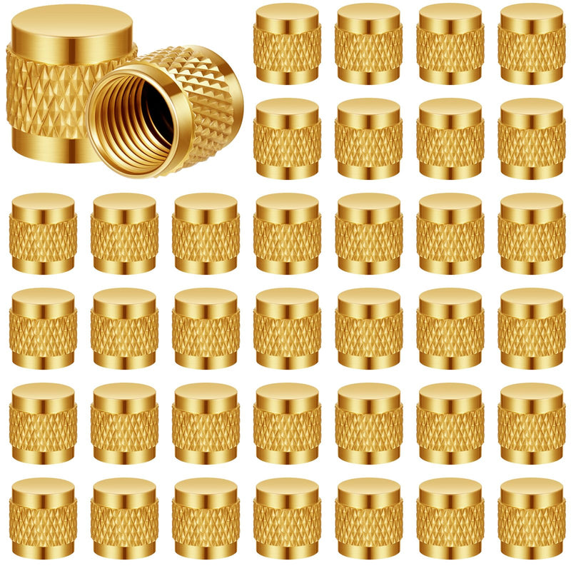 [Australia - AusPower] - 1/4 Flare Cap, Round Brass W/Neoprene O Ring Seal HVAC Valve Caps(50 Pcs) 50 