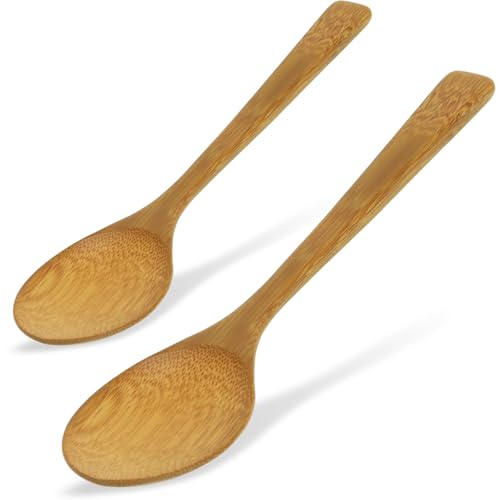 Bamboo Curry Spoon 7.67 in (195mm), Set of 2, Japanese Wooden Dinner Spoon for Soup & Rice, Made in Japan