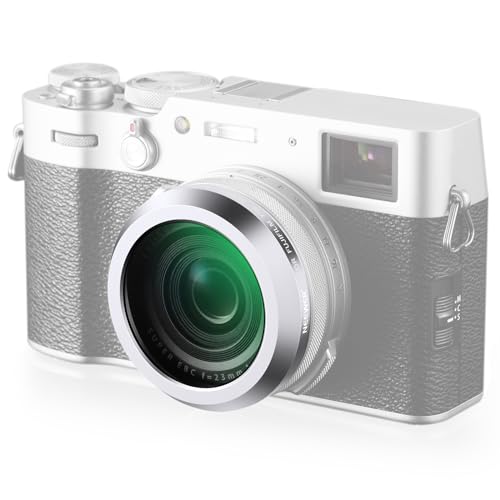 NEEWER Black Diffusion 1/4 Filter for Mist Cinematic Effect, Dreamy Effect Filter Compatible with Fujifilm X100 X100S X100F X100T X100V X100VI Cameras, Silver Black Diffusion 1/4 Filter/Silver Frame
