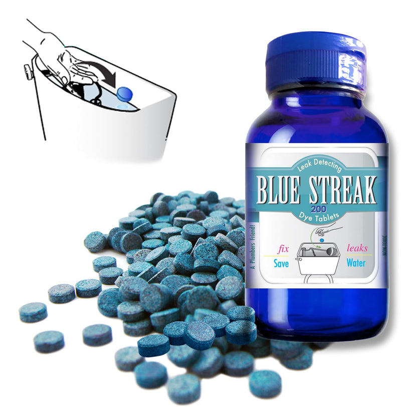 New Resources Group Blue Streak Dye-Tablets Bluing Silent Leak Detection Tabs Dissovable in Water, Toilet, Safe, non-toxic, bulk (1, 200) 1 200 Count (Pack of 1)