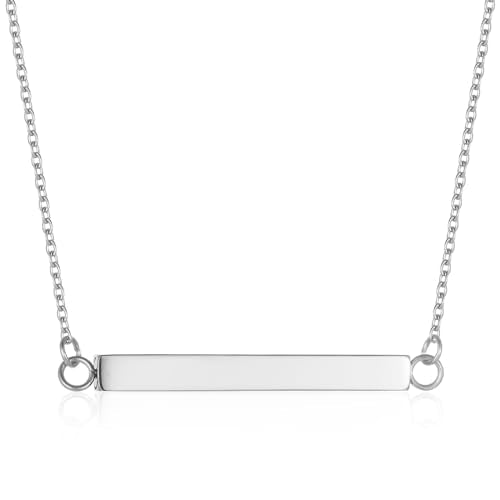 Horizontal Bar Urn Necklace For Ashes For Women Silver
