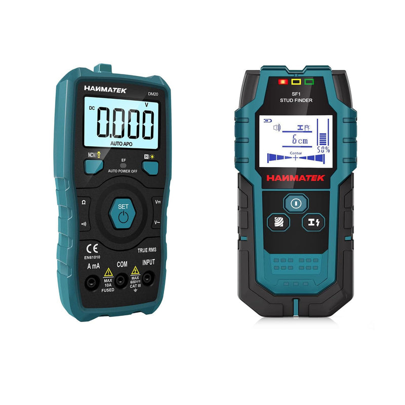 [Australia - AusPower] - HANMATEK Digital Multimeter Auto-Ranging Voltmeter 6000 Counts TRMS Smart Electrical Tester, HANMATEK Stud Finder Wall Scanner Detector with Pro Smart Sensor, Audio Alarm and HD LCD Display, 