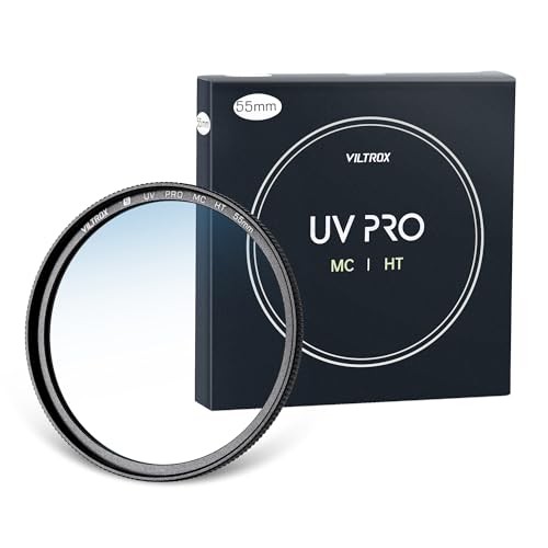 VILTROX 55mm MC UV Protection Filter 18 Multi-Layer Coatings UHD Camera Lens UV Filter, Ultra Hard Coating, Nano Coating, Hydrophobic, Scratch Resistant Ultra-Slim UV Filter for 55mm Camera Lens