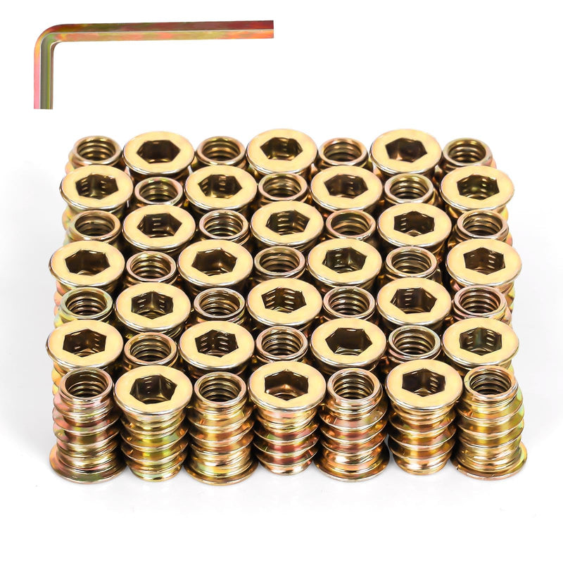 [Australia - AusPower] - M8-1.25 x 13mm Threaded Inserts for Wood, Hex Drive Wood Nut Inserts, Exceptional Threaded Insert Nuts for Furniture, Wooden Products & Models, 50 PCS M8 x 13mm 