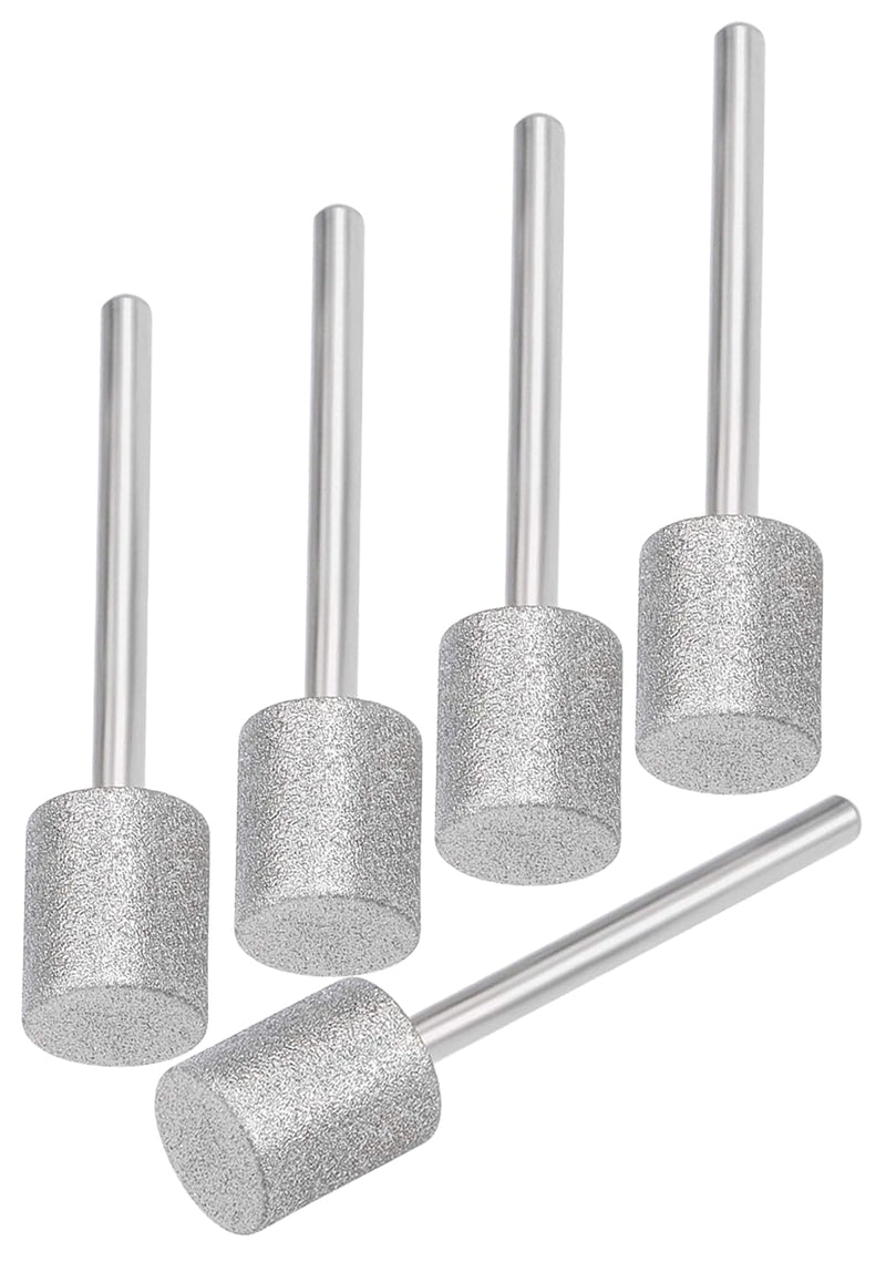 [Australia - AusPower] - 10mm Cylinder Head Diamond Points Grinding Bit, 1/8" Shank Diamond Burr, Diamond Burr Bit, for Rotary Tool, 12Pcs 10mm*1/8 Silver 