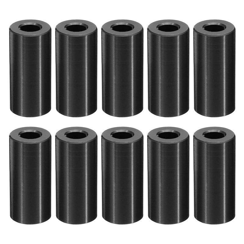 [Australia - AusPower] - PATIKIL M6 Aluminum Spacers, 10 Pcs Metal Spacer Aluminum 1/4" ID x 1/2" OD x 1" L Aluminum Spacer Screw Standoff Round for 1/4" or M6 Screw Bolts 1 Inch Black 