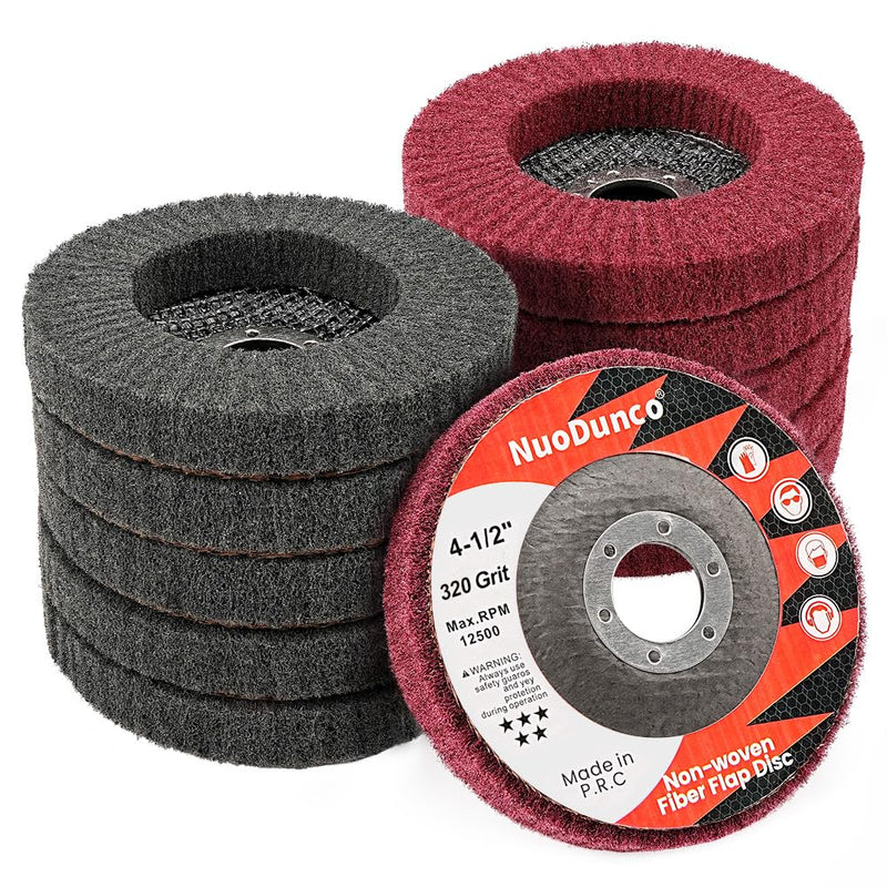 [Australia - AusPower] - 10Pcs 320 & 600 Grit Scour Flap Disc 4 1/2 Inch Angle Grinder Attachment for Metal & Wood Scouring Pad Polishing Sanding Disc Paint Rust Remover Wheel Mixed Pack - 320/600 Grit - 10Pcs 