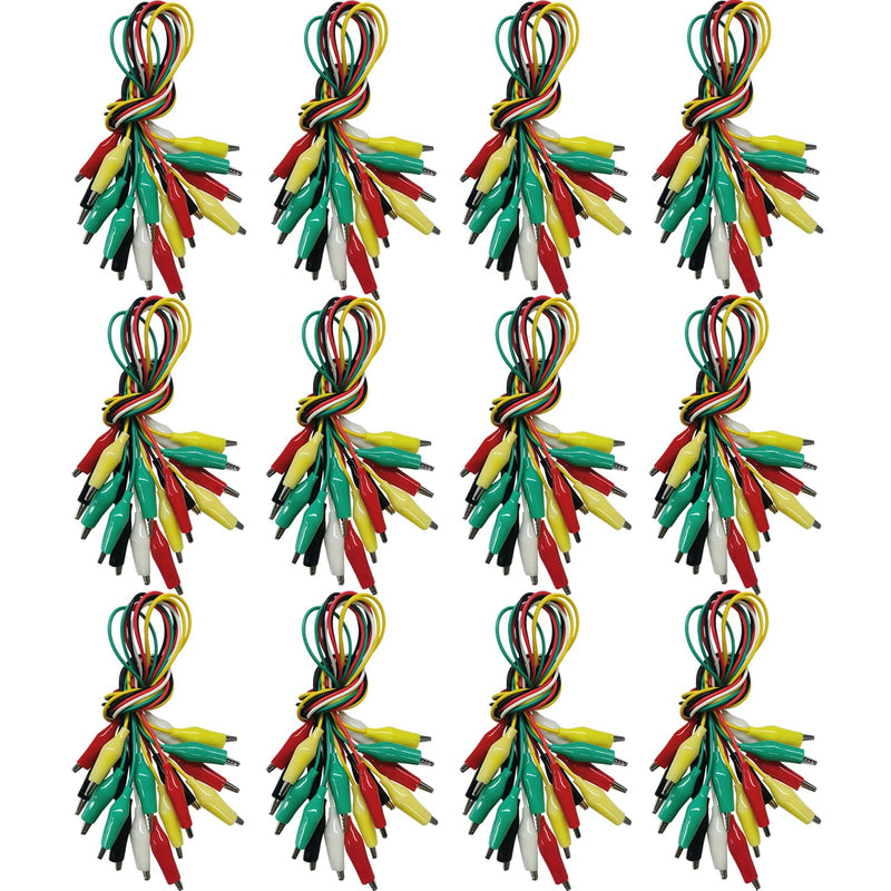 120PCS Premium Alligator Clips Electrical, 5 Colors Test Probes & Leads, Crocodile Jumper Wires with Dual Ended Insulators Cable for Electric Circuit Connection, Multimeter, Electronic Experiments 120pcs