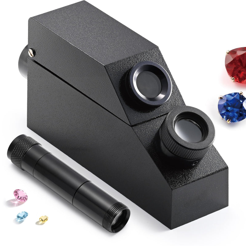 [Australia - AusPower] - Generic Jewelry Refractometer, Portable Gem Tester, Professional Gemstone Tester, Gem Refractometer, Measures Refractive Index 1.30-1.81, Flashlight Included, Easy to Use 
