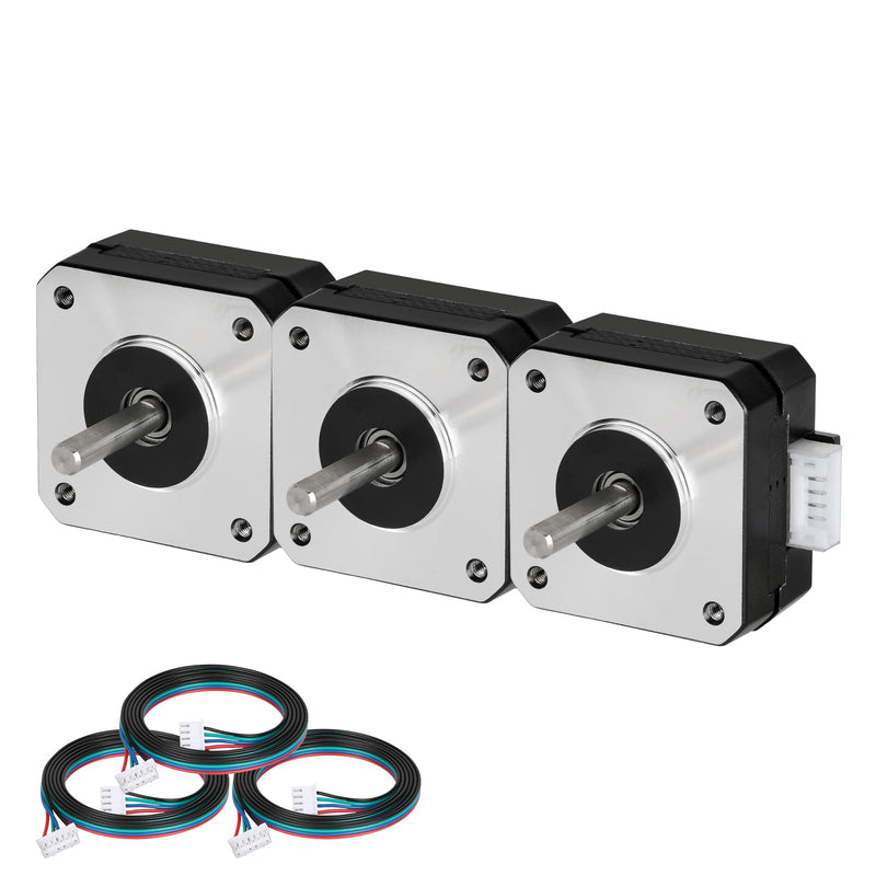 [Australia - AusPower] - Nema 17 Stepper Motor 3PCS High Accuracy 145mNm/20.53oz.in High Torque 20.5mm(0.81inch? Bipolar 1A-3.5V 1.8 Degree 2 Phase 4 Lead for 3D Printer/CNC Machine Tool 