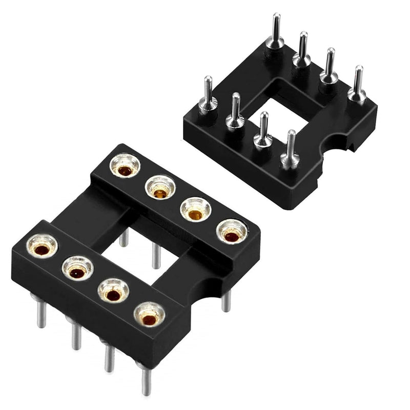 [Australia - AusPower] - 30 Pcs 2.54 mm Pitch 8 Pins Circular Hole Soldering DIP IC Socket Adaptor 08P 