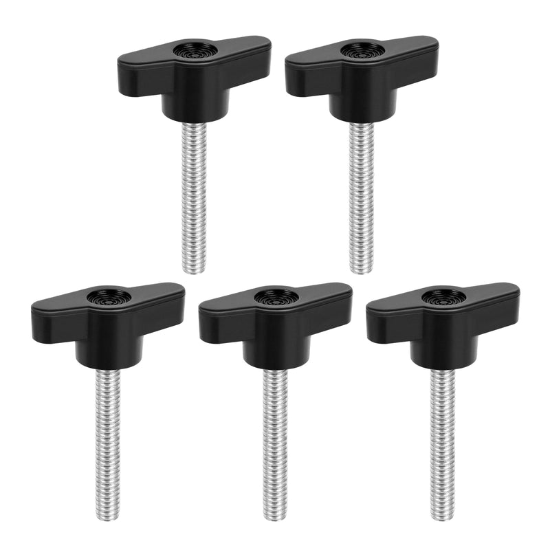 [Australia - AusPower] - M6 x 40mm Z Type Handle Thumb Screws Plastic Head Mechanical Handle Bolts T-Shaped Wing Adjustable Knobs Carbon Steel, 5 PCS M6 x 40mm 