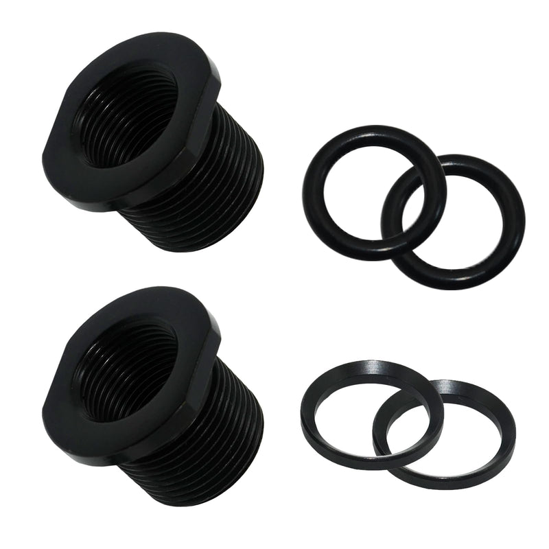 [Australia - AusPower] - 2 Pcs Thread Adapters and Metal Washers, Replacement Kit, 1/2 * 28, 5/8 * 24, black 