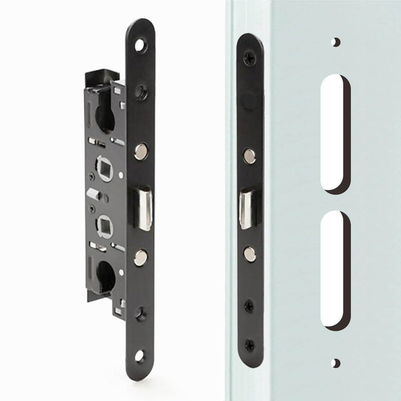 2 Point Bolt Mortise Lock Replacement Fits for Pella Storm Doors ONLY, 2-1/2" Handle PZ, 7/8" Backset, 7-1/4" Faceplate Screw Hole Centers, Bolts Spaced at 2-1/2", Non-Handed, Black