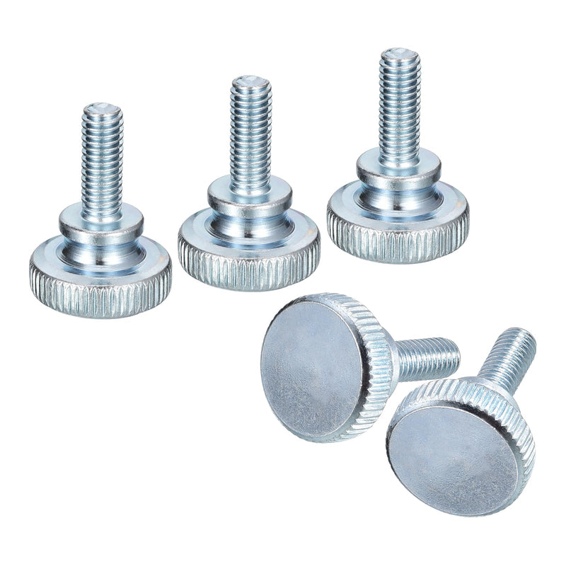 [Australia - AusPower] - uxcell M6x16mm Knurled Thumb Screws,10pcs Carbon Steel Zinc Plated Flat Knurled Head Fully Threaded Thumb Screws Bolts Fastener 10 