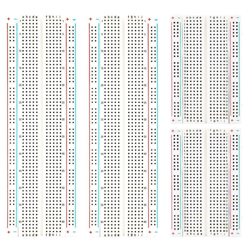 ELEGOO 2PCS 830 Point & 2PCS 400 Point Breadboard Kit Solderless Breadboards for Arduino Bread Boards Electronics for Circuits Projects Prototype Board