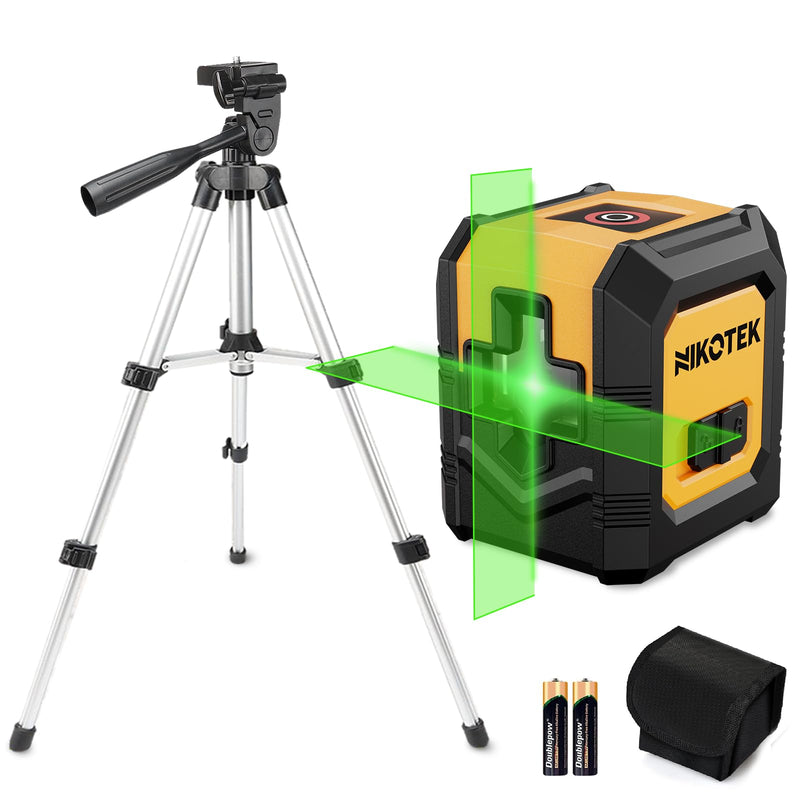 [Australia - AusPower] - Laser Level with Tripod, Self-Leveling Green Beam Horizontal and Vertical Cross-Line Laser for Home Decoration Carrying Pouch, Battery Included NK01GT With Tripod 