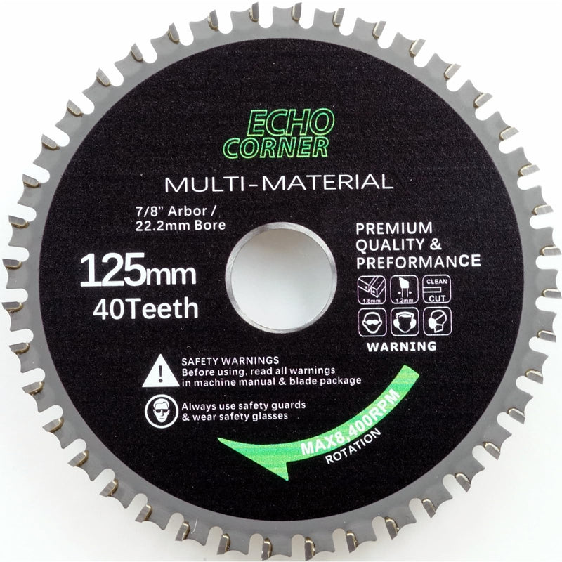 125 mm Carbide Saw Blade for Angle Grinder, Bore 22.2 mm, 40 Teeth | Finely cut small / medium wood / aluminium / non-ferrous metals / various materials