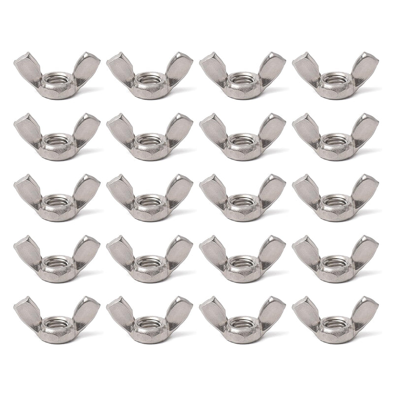 [Australia - AusPower] - 50PCS 1/4"-20 Wing Nuts,304 Stainless Steel Wing Nuts Butterfly Nut Fasteners Parts Screws Hand Twist Tighten Ear 